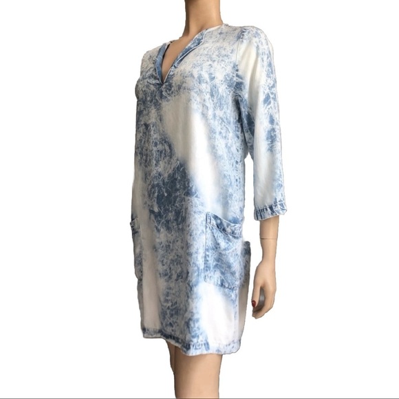KAREN KANE women’s woven tie-dye shirt dress blue - Picture 1 of 10